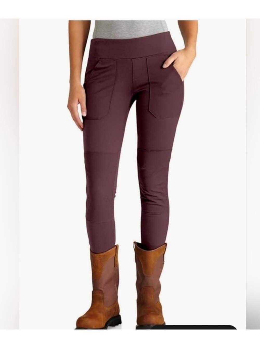 Carhartt Force Midweight Leggings Women's XS Maroon Stretch Utility Pant NWT - Picture 2 of 9